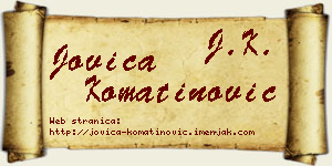 Jovica Komatinović vizit kartica